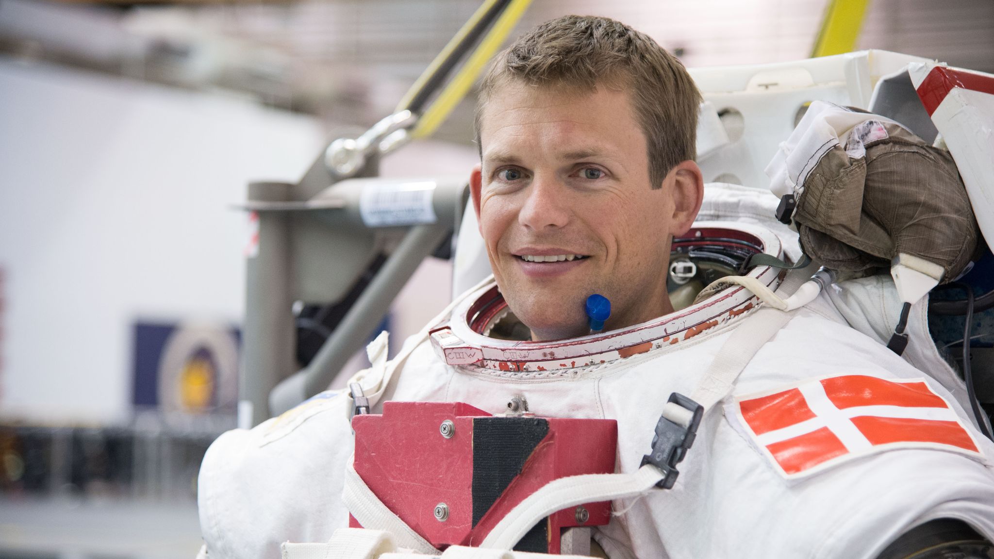 Andreas Mogensen au NBL à Houston le 1er avril 2013 (Crédits : NASA/ESA-J.Blair)