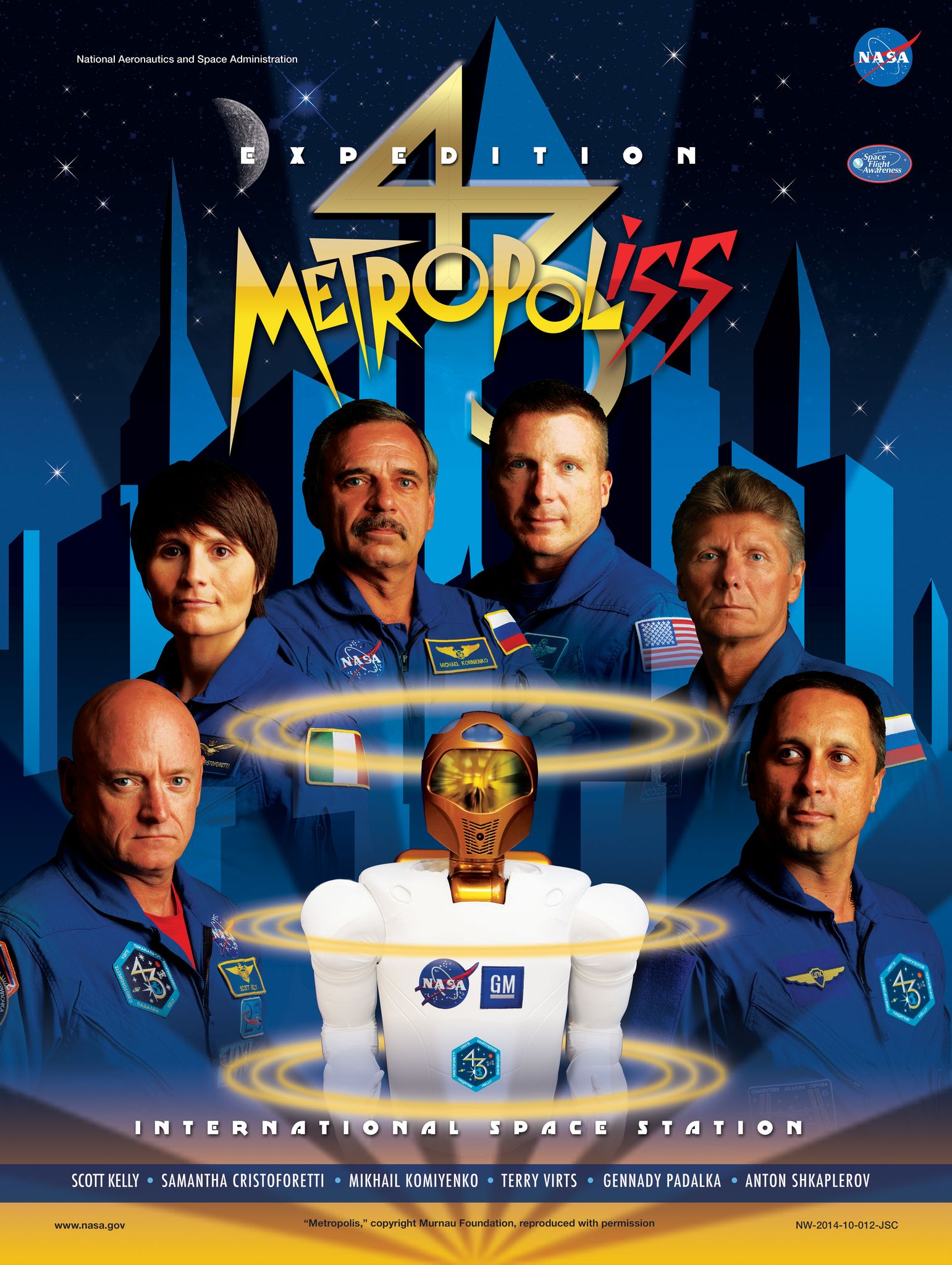 Poster de l'équipage de l'Expédition 43 - MetropolISS